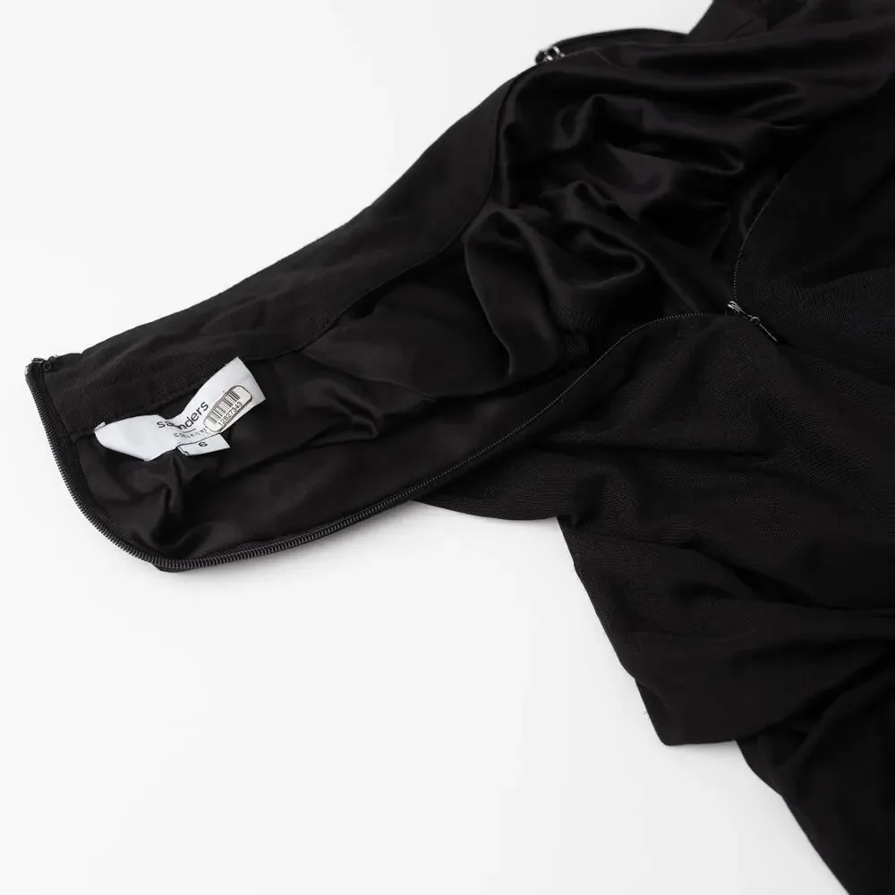 Saunders x RTR Mesh Black Mesh Midi Dress